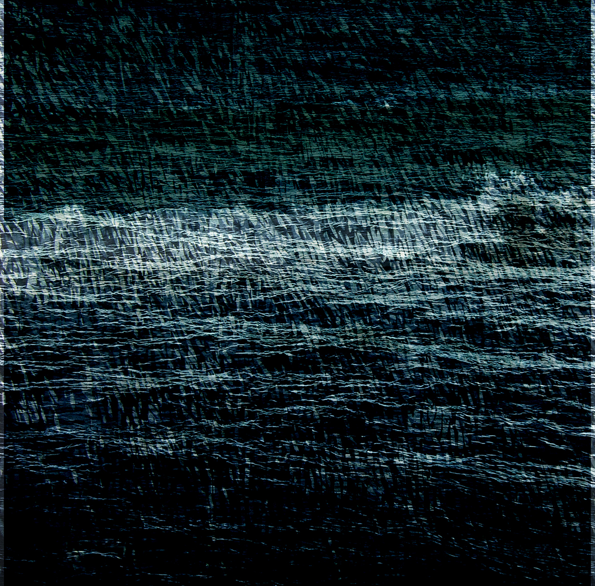 4 Night Sea - 25x25 - Woodcut, photography and photoshop