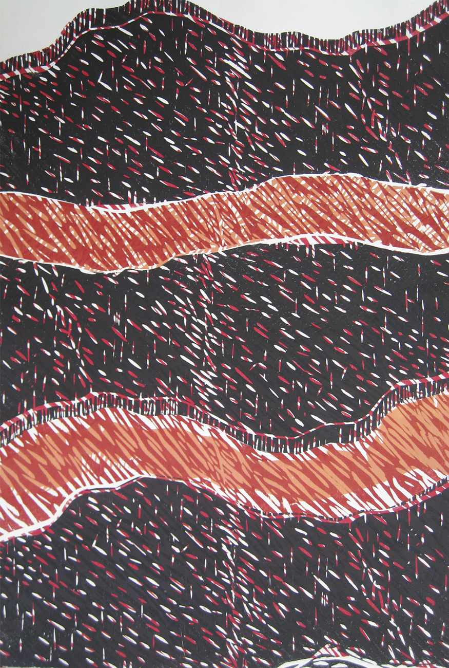 Winding shapes 3 - 52x74  - Woodcut